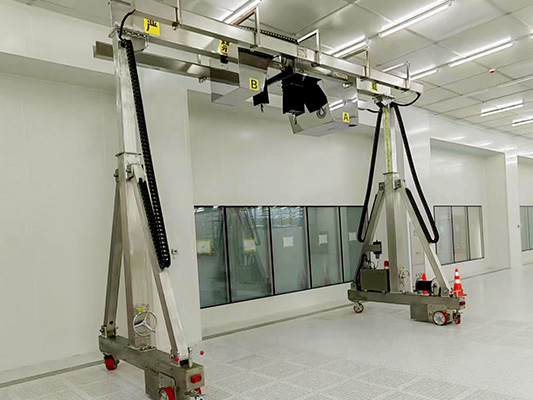 1000kg stainless steel mobile gantry crane in cleanroom